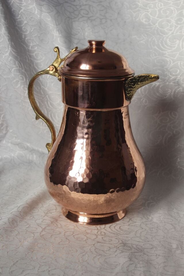 Kapaklı Bakır Sürahi