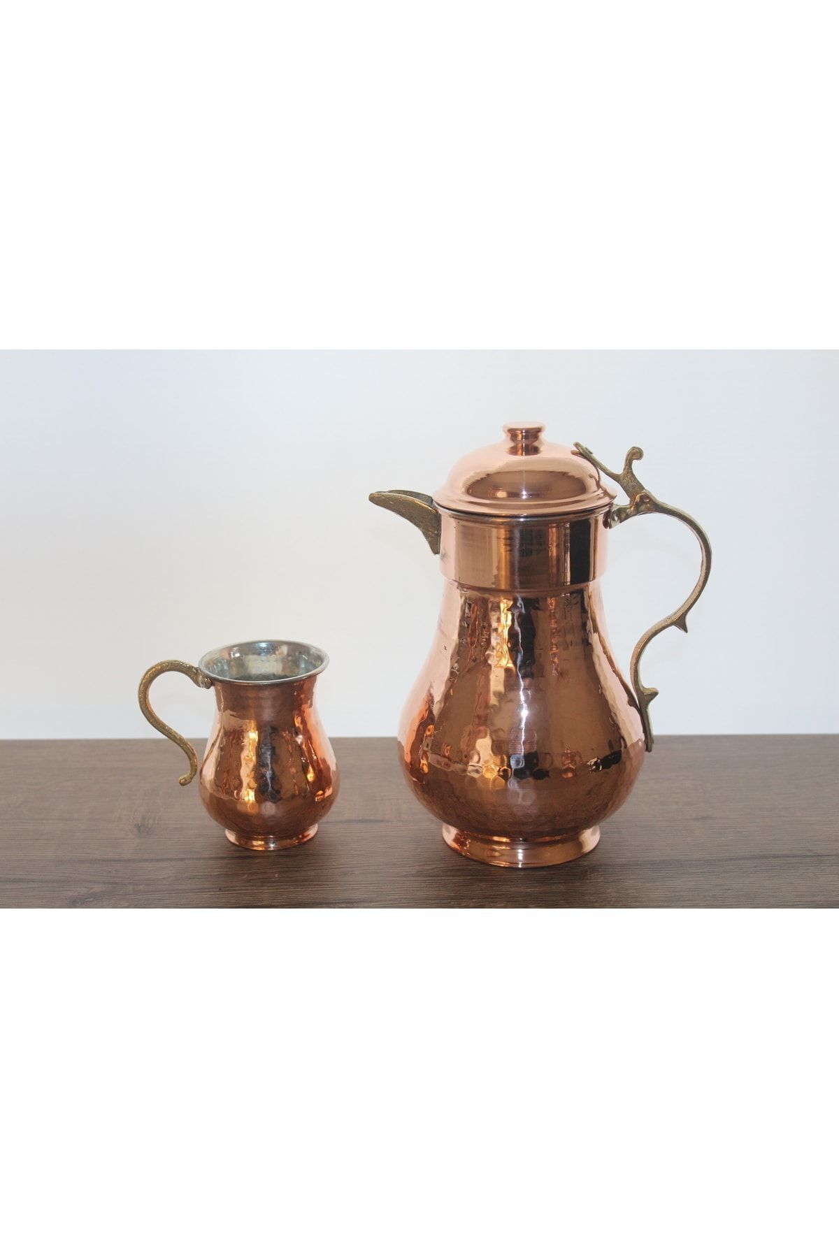 Bakır Sürahi Ve Ayran Bardağı