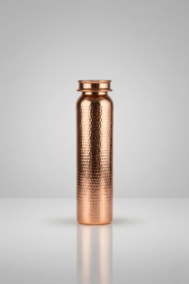 Bakır Şişe/Suluk Çekiçli Desen 550 Ml Metalik