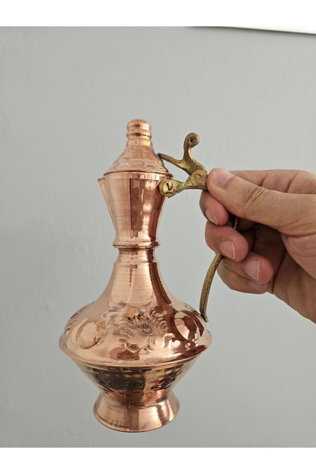 Bakır İbrik Desenli El Yapımı (500 ML) Metalik