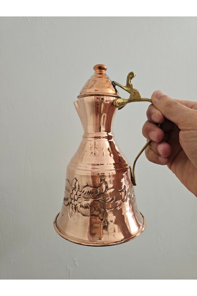 Bakır Güğüm Desenli El Yapımı (750 ML) Metalik