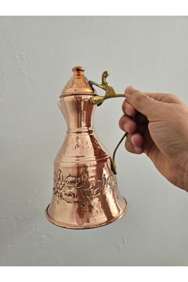 Bakır Güğüm Desenli El Yapımı (750 ML) Metalik