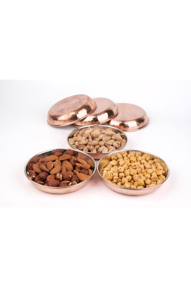Bakır Kahvaltılık Çerezlik Premium Kalite 6'lı Tabak Bakır