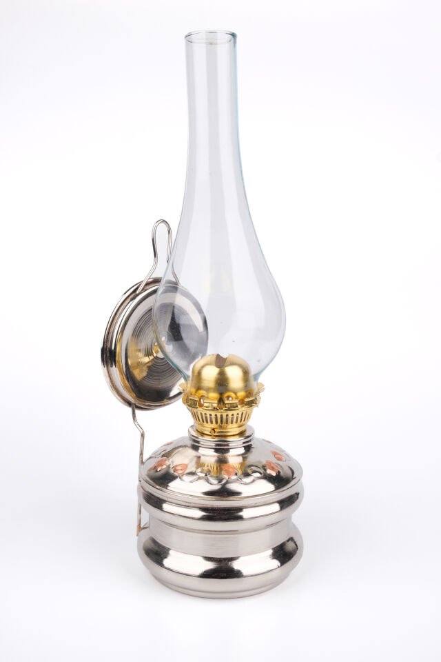 Bakır Gaz Lambası Büyük Boy gümüş - 38 x 21