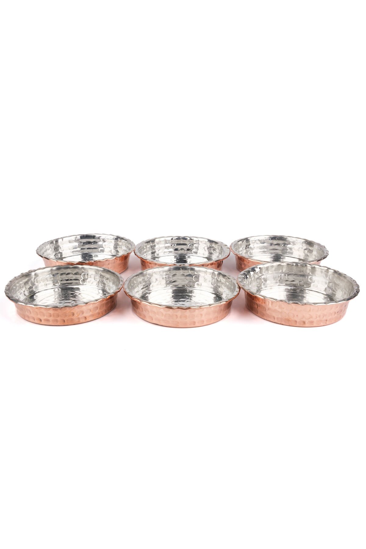 Bakır Tabak Kahvaltılık Çerezlik 6'lı set 11.5 cm bakır