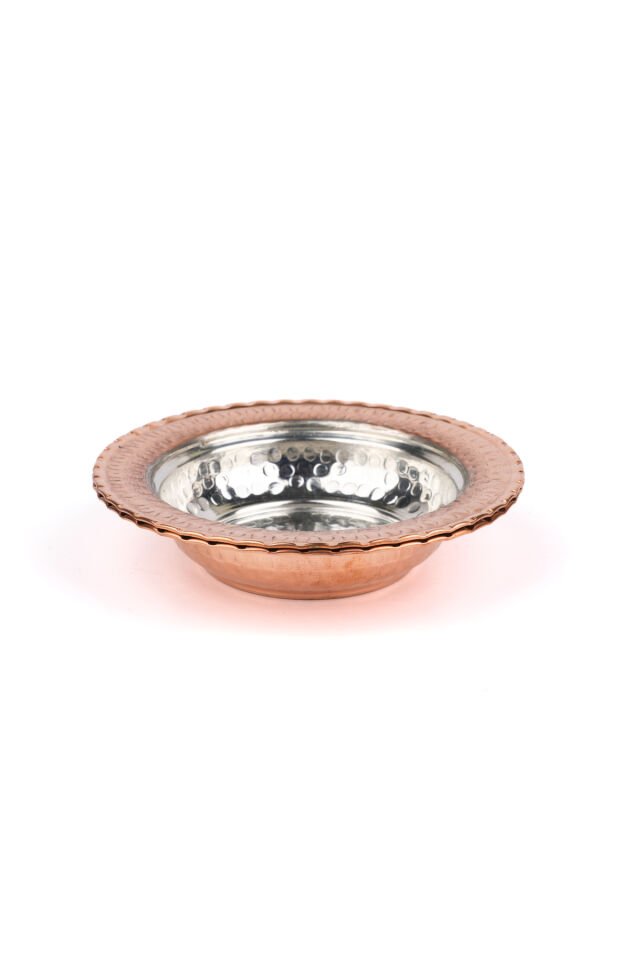 Bakır Tabak Kahvaltılık Çerezlik Seti 2'li 11.5 Cm gümüş - 12 x 14