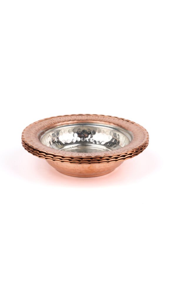 Bakır Tabak Kahvaltılık Çerezlik Seti 4'lı 11.5 Cm gümüş - 12 x 14