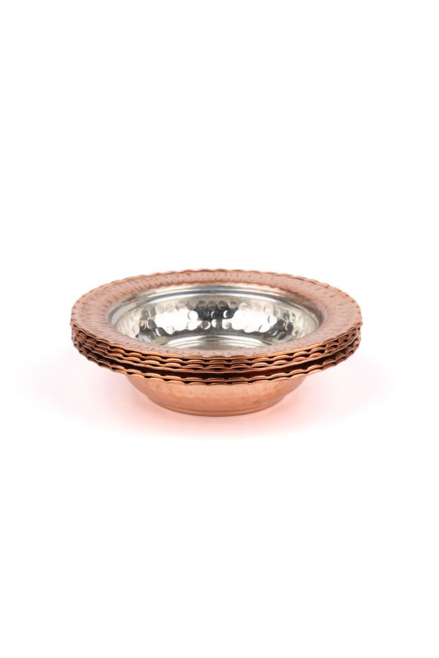 Bakır Tabak Kahvaltılık Çerezlik Seti 6'lı 11.5 Cm bakır - 12 x 14
