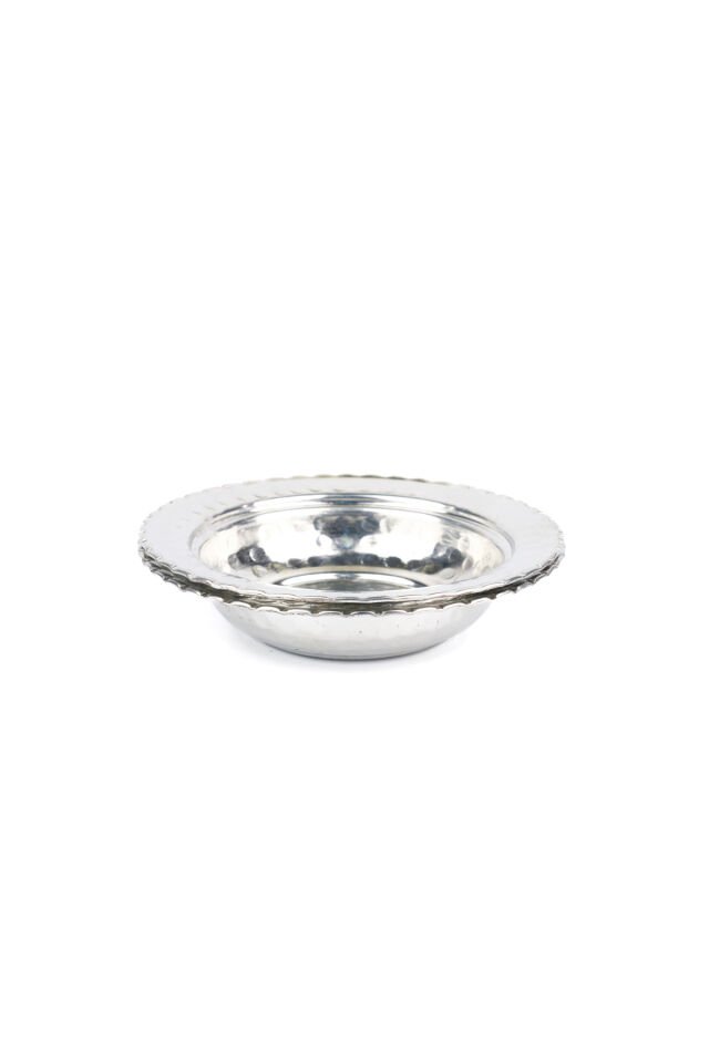 Bakır Tabak Kahvaltılık Çerezlik Seti 6'lı 11.5 Cm gümüş - 12 x 14