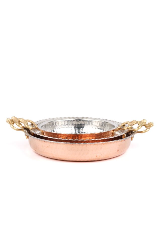 Bakır Sahan/Tava seti 3'lü Bakır - 18 cm