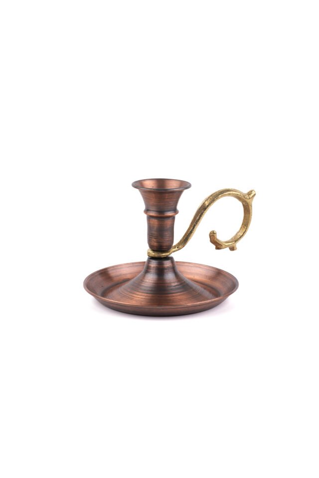 Bakır Mumluk El Şamdanı, Şınanay, Fırfırlı Mumluk Oksit - 10 x 11