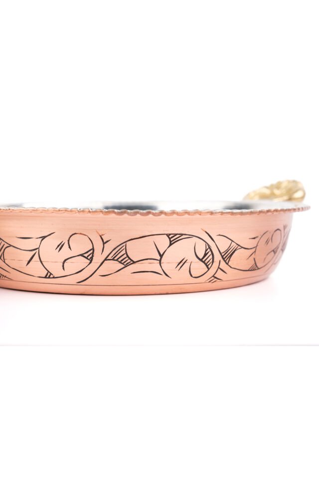Bakır 21 Cm Oyma Tava/sahan bakır - 21 cm