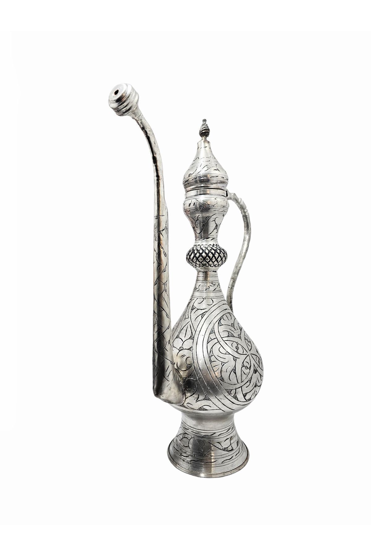 Bakır El Oyması Eskitme İbrik Gümüş - 50 x 22