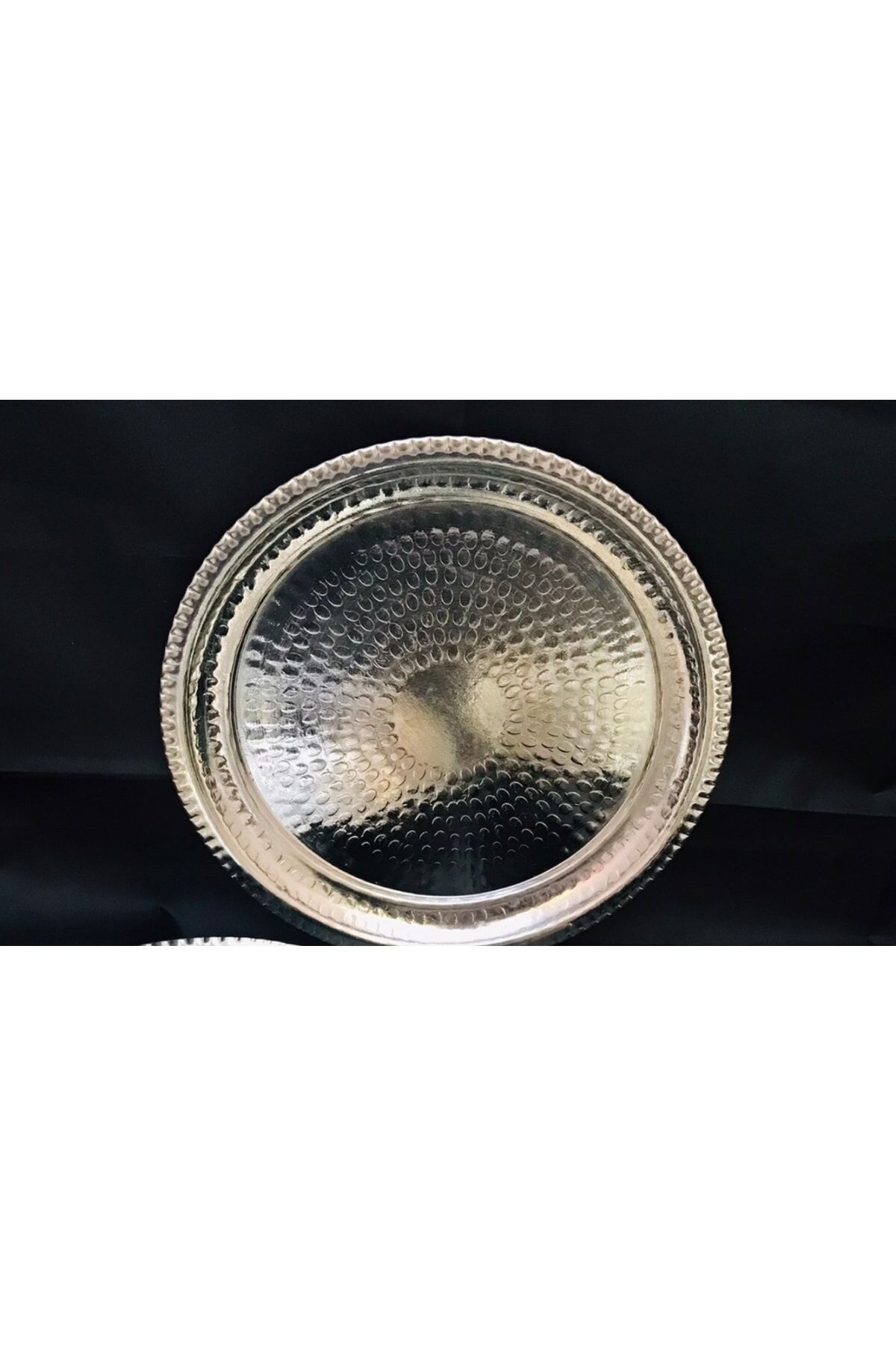 Bakır Servis Tabağı 25 Cm Gümüş