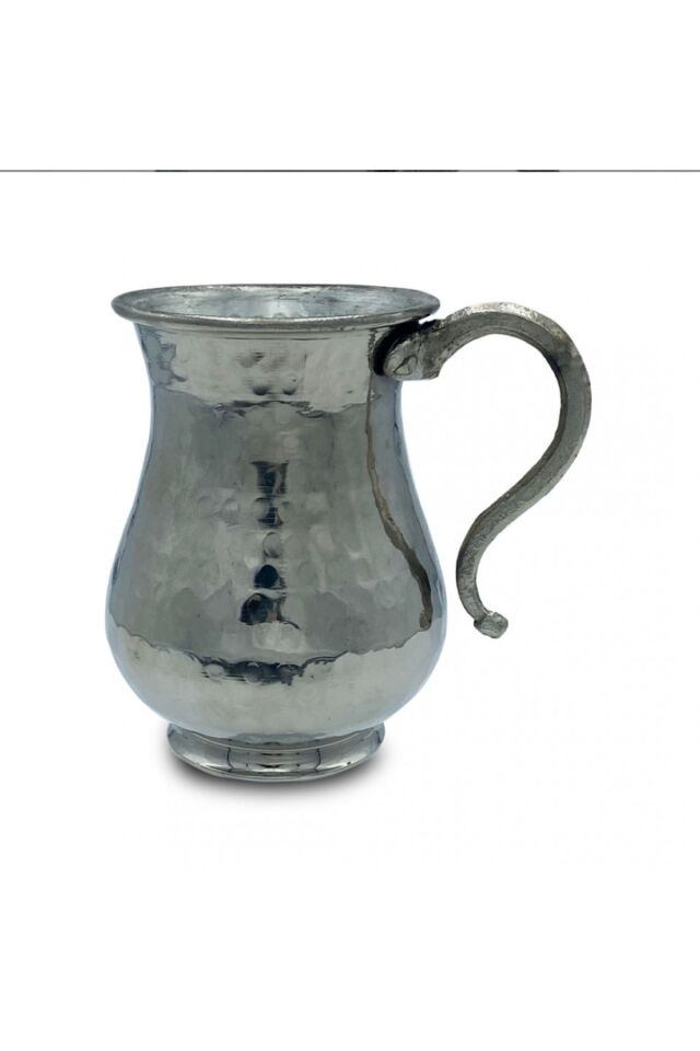 Bakır Ayran Bardağı Nikelli 4'lü Gümüş