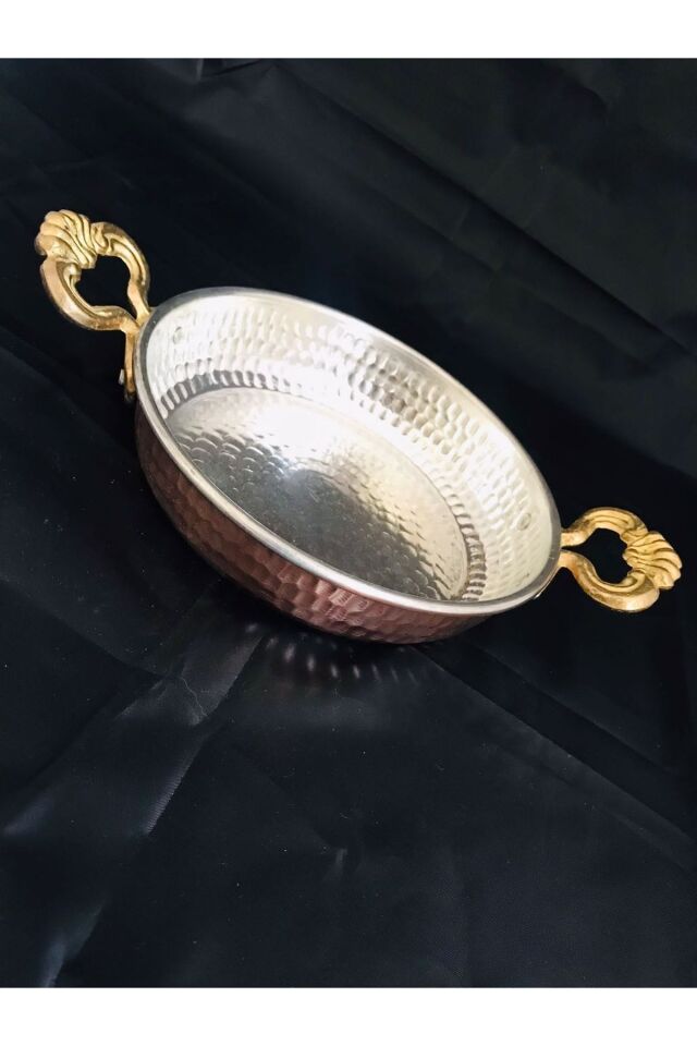 Bakır Tava/sahan/kuymak Seti 3'lü Kalın Ağır Bakır - 22 cm