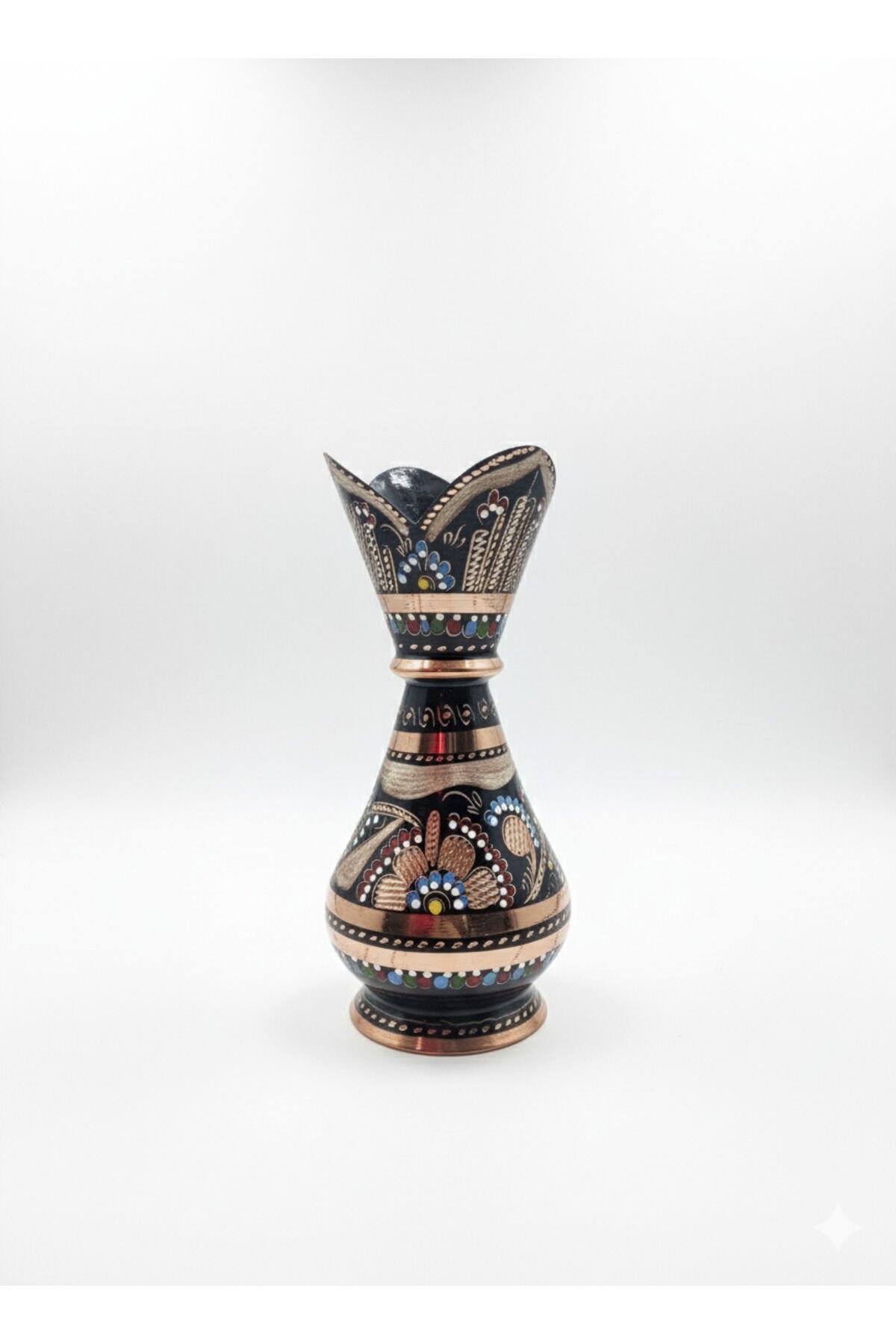 Bakır Mineli Vazo -Gülçiçek- İnce Kemer