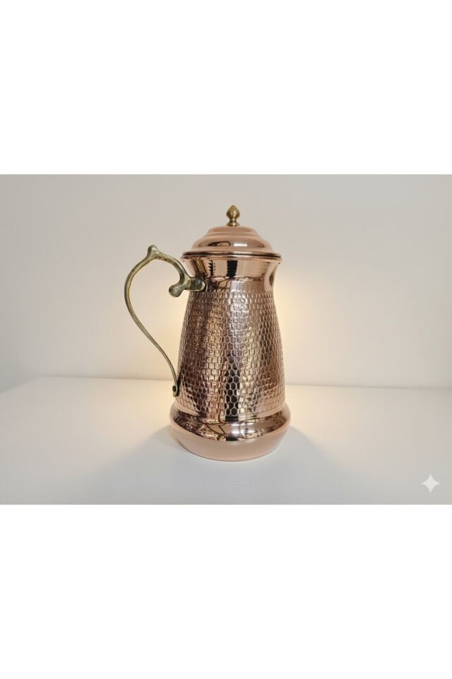 Bakır Zımbalı Sürahi, Bardak Takımı (2 Bardak)