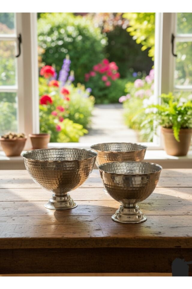 Bakır Nikel Kaplama Servis Sunum Kasesi 3'lü