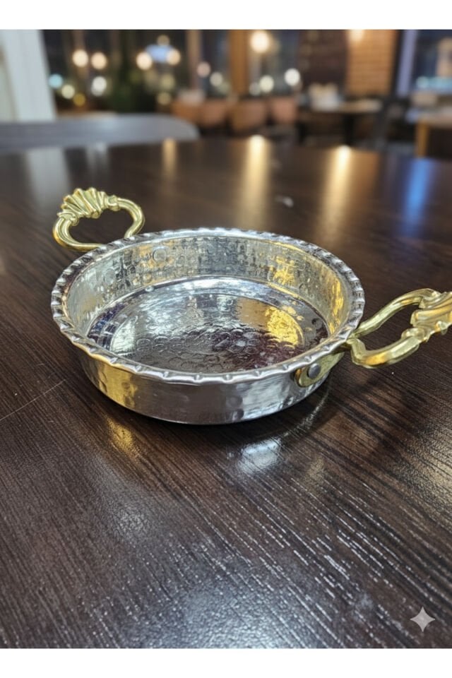 Bakır 3'lü Kalaylı Kahvaltılık Çerezlik 12 CM