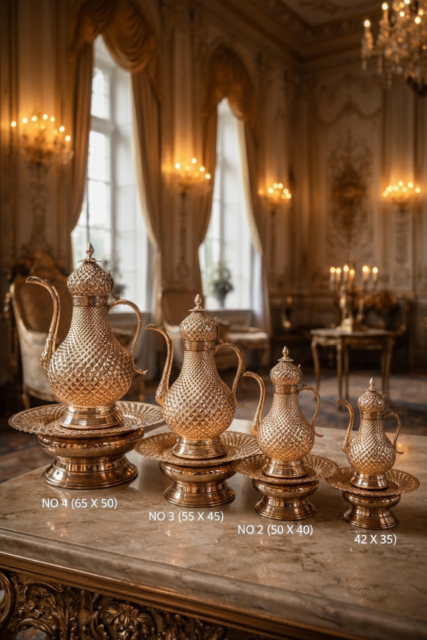 Bakır El Sanatı Kurşun Kakma Piramit İbrik