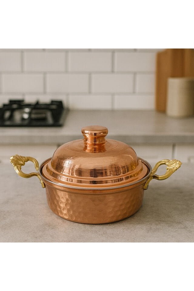 Bakır Mini Mama & Sos Tenceresi (12 cm Ağız Çapı)