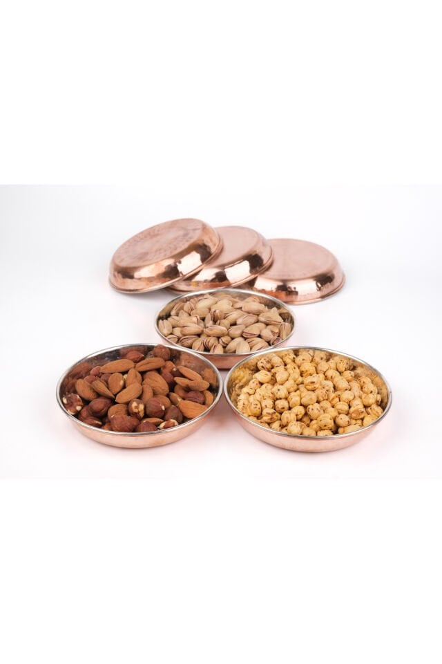 Bakır Kahvaltılık Çerezlik Premium Kalite 6'lı Tabak