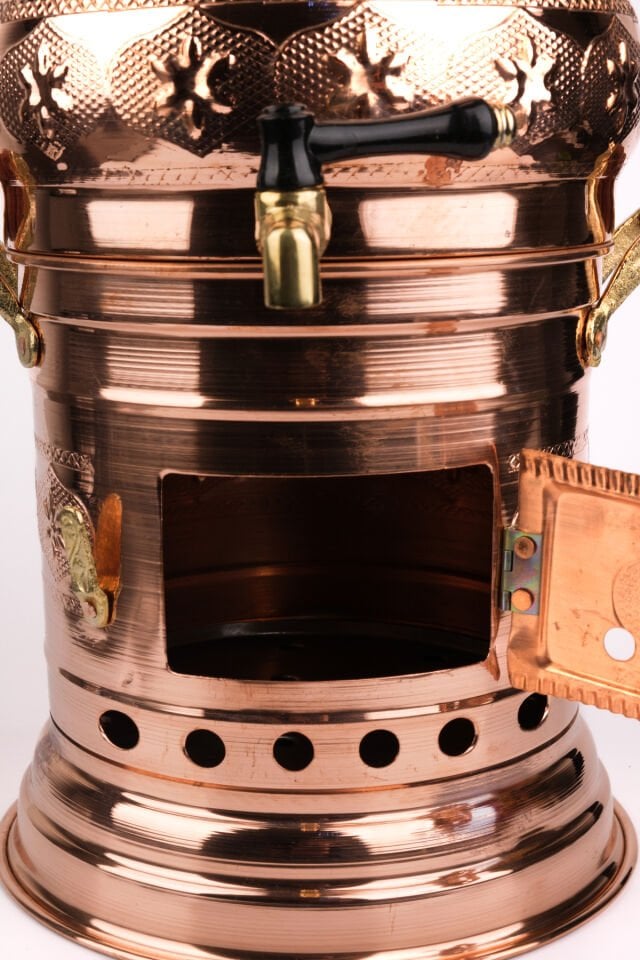 Bakır Semaver Demlikli 5 LT