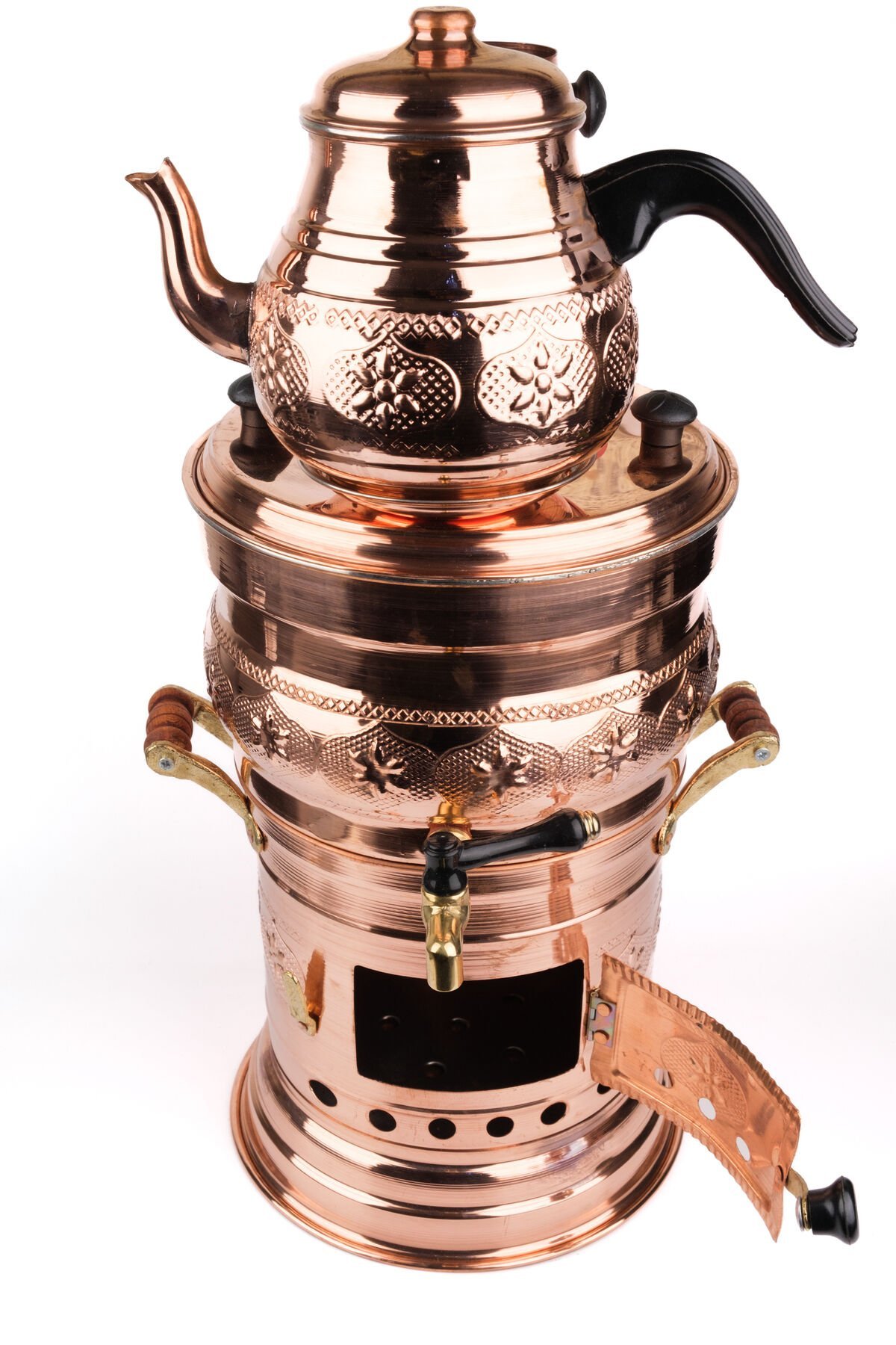 Bakır Semaver Demlikli 5 LT