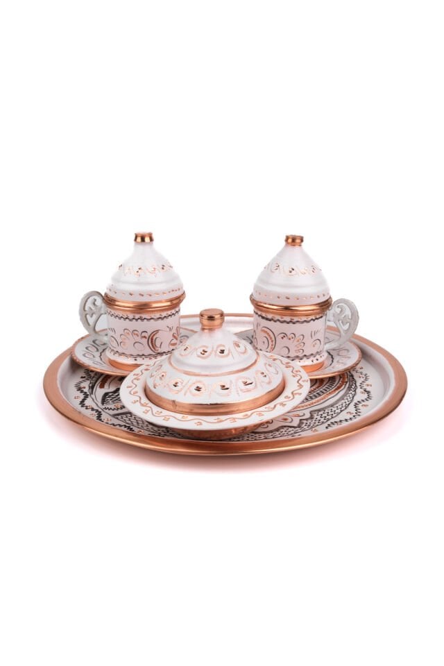 Bakır Mine Işlemeli Kahve Seti 05
