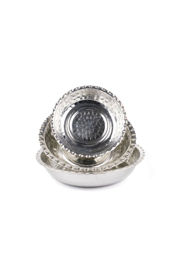 Bakır Tabak Kahvaltılık Çerezlik 3'lü set 12-11-9 cm