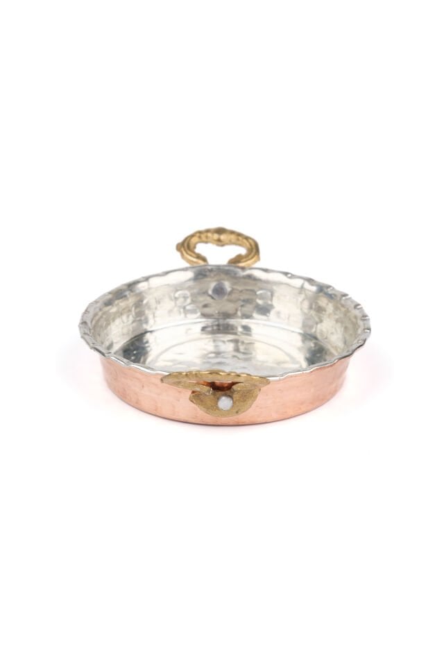 Bakır Tabak Kahvaltılık Çerezlik 2'lı set Tava Görünümlü 10 cm