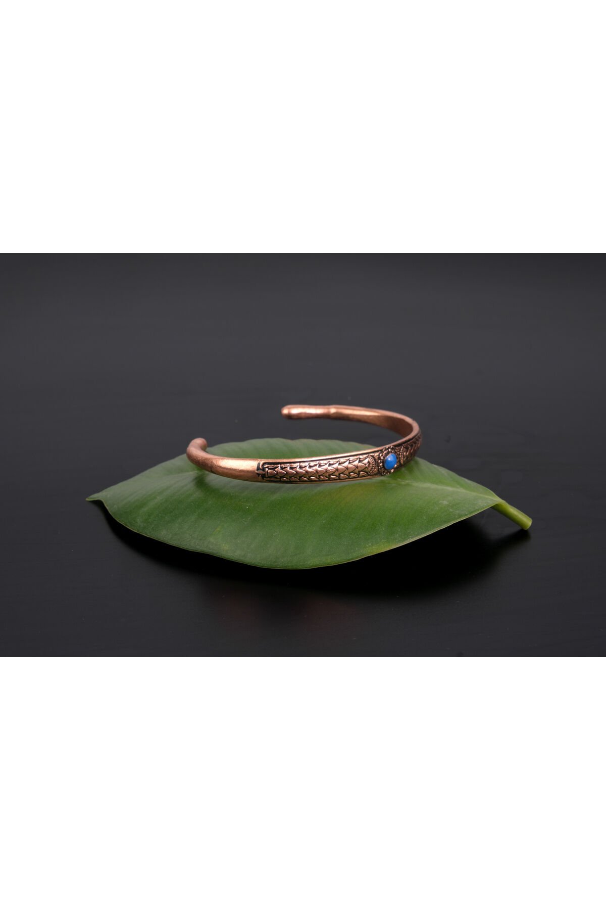 Bakır Taşlı Bilezik (Mavi)