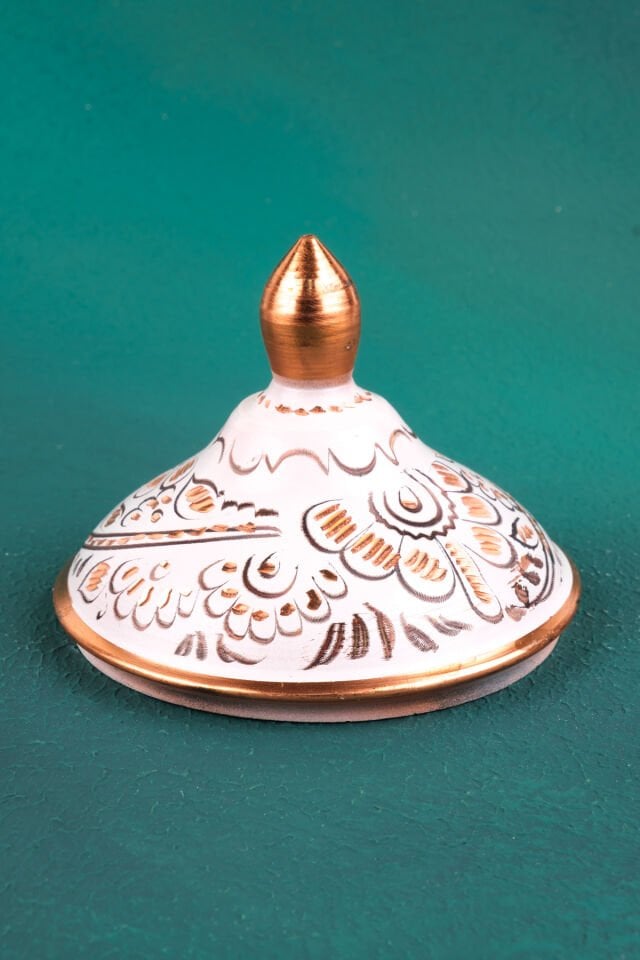 Bakır Erzincan El Işlemeli Şekerlik/1 Beyaz