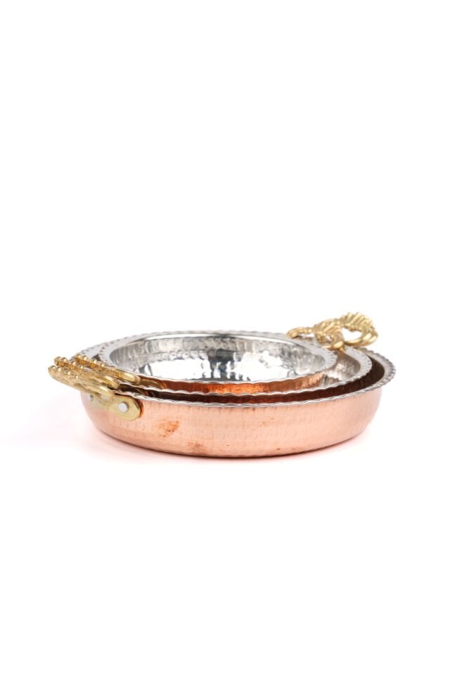 Bakır Sahan/Tava seti 3'lü
