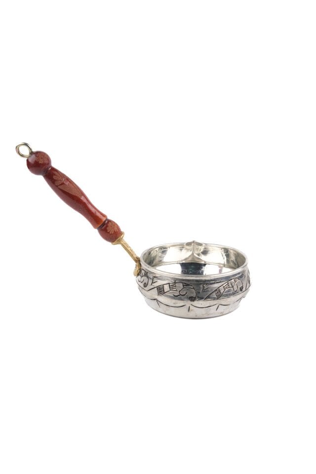 Bakır Sosluk El Oyması İşlemeli Kalaylı 10cm