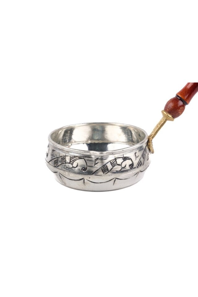 Bakır Sosluk El Oyması İşlemeli Kalaylı 10cm