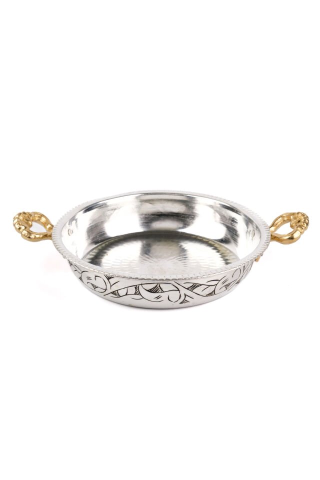 Bakır Oyma Eskitme Tava/sahan 19Cm