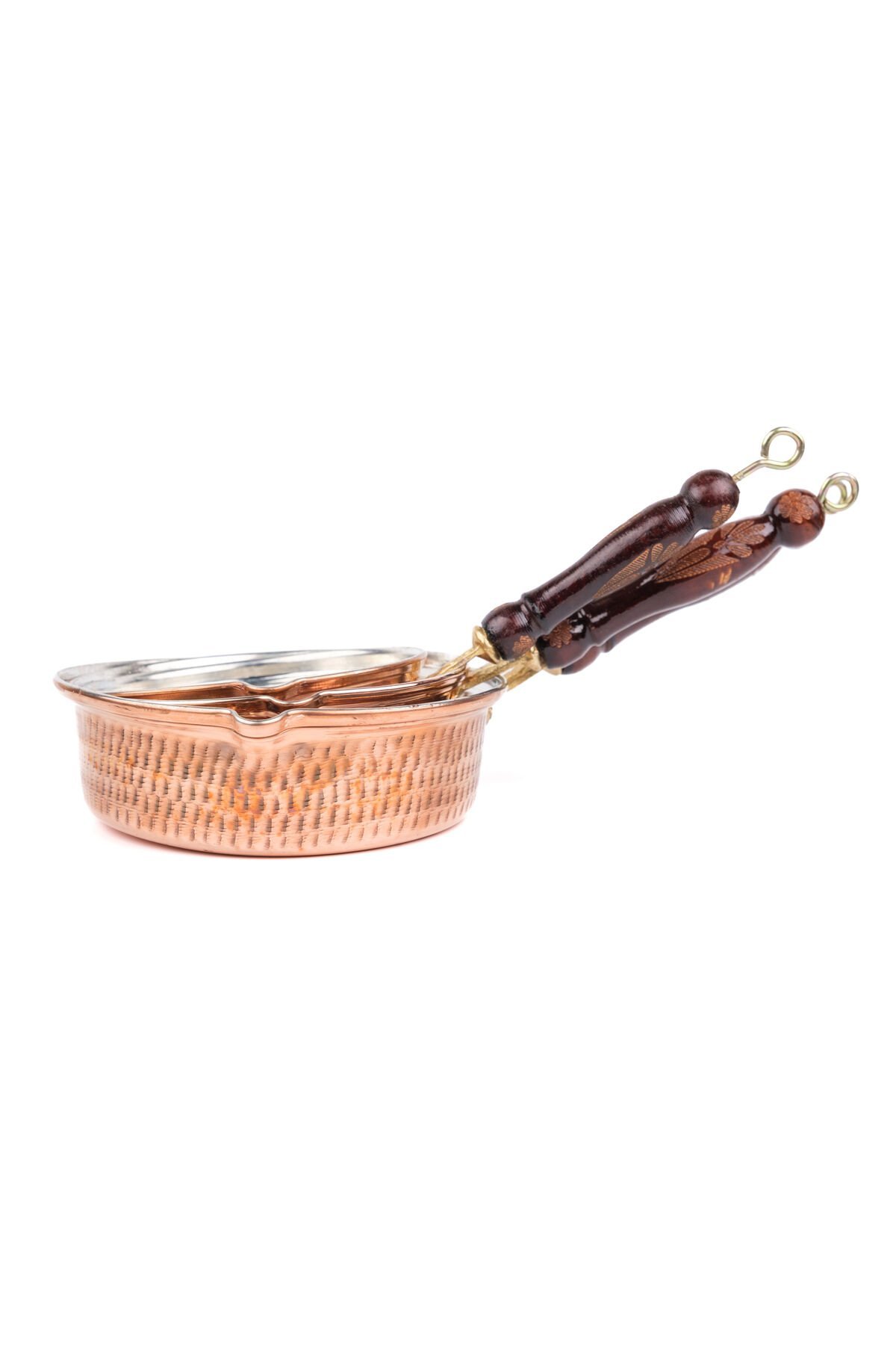 Bakır Kulplu Tava/Sosluk 2'li