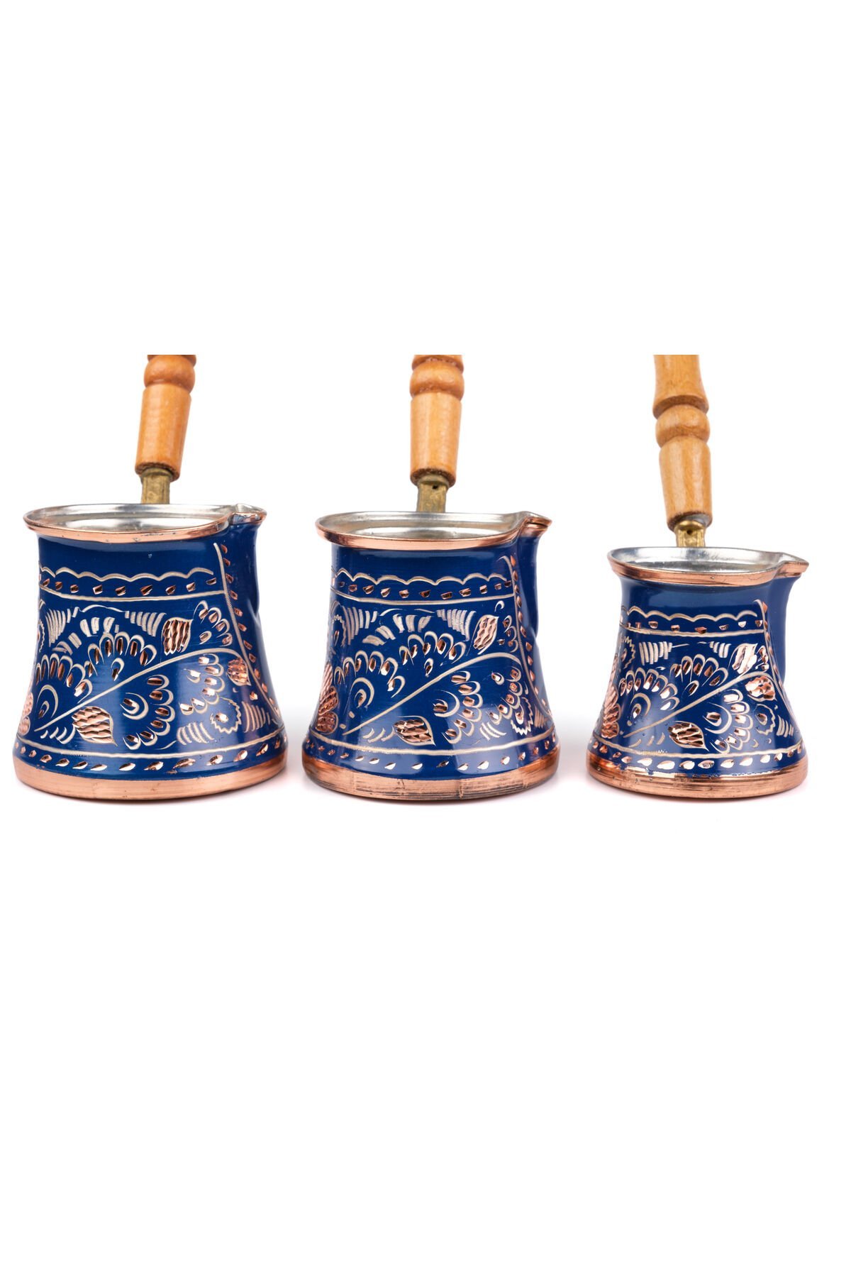 Bakır Cezve Seti, Erzincan El Işlemeli 3'lü