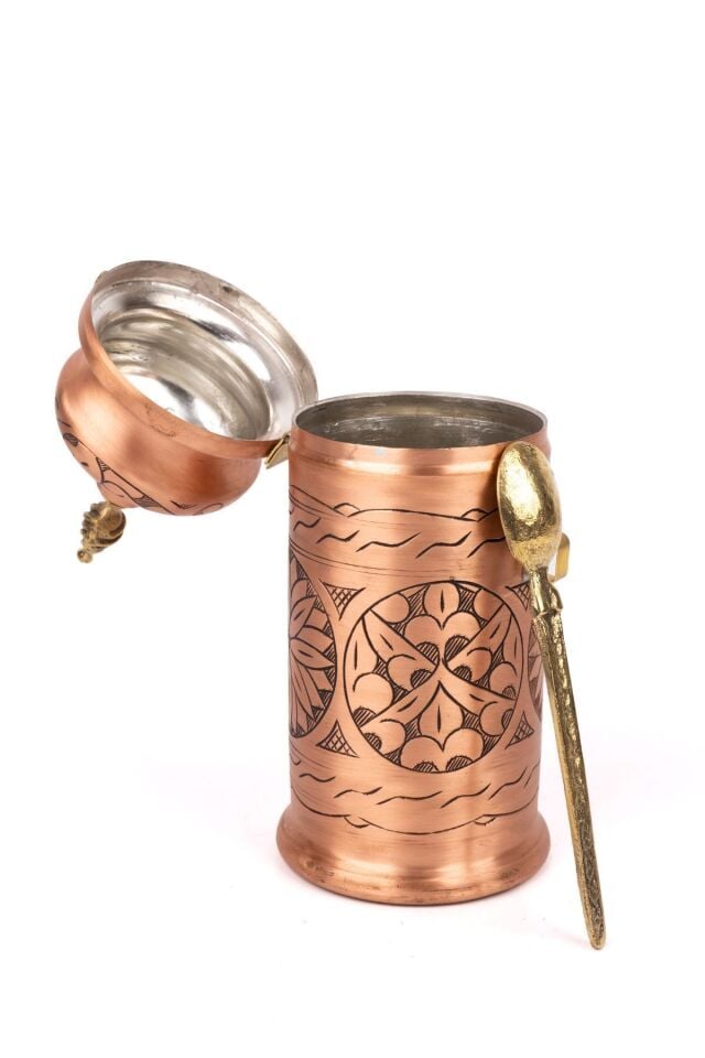 Bakır Kahve Kutusu El Oyması