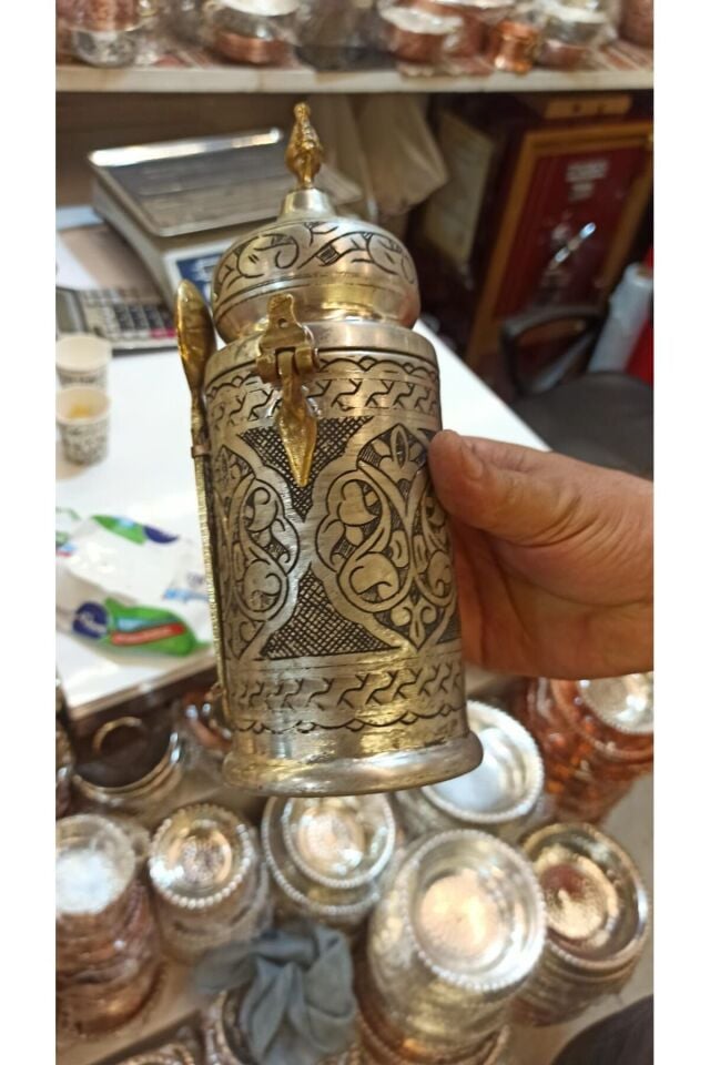 Bakır Kahve Kutusu El Oyması