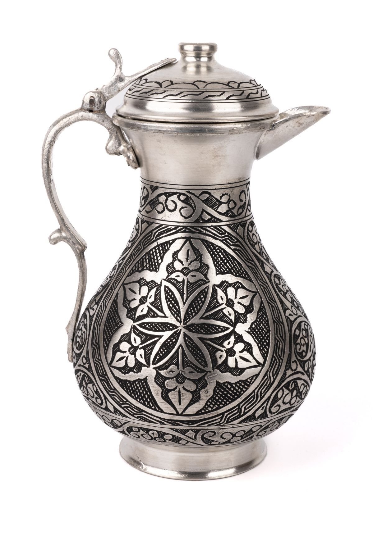 Bakır Germenicia Özel tasarım Kapaklı Sürahi, 'Eskitme'