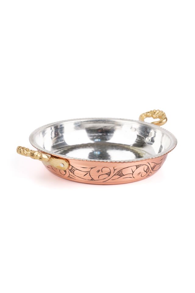 Bakır 23 Cm Oyma Tava/sahan