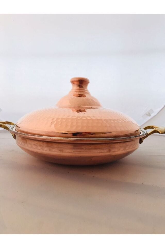 Bakır Kapaklı Sac Tava/kavurma Tavası 28 Cm