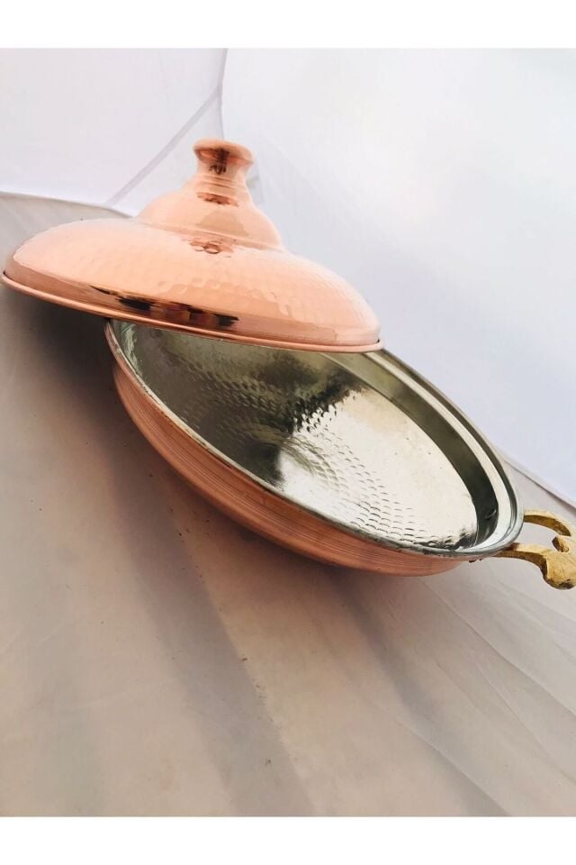 Bakır Kapaklı Sac Tava/kavurma Tavası 28 Cm