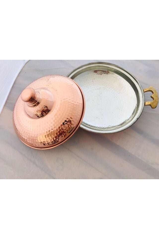 Bakır Kapaklı Sac Tava/kavurma Tavası 28 Cm