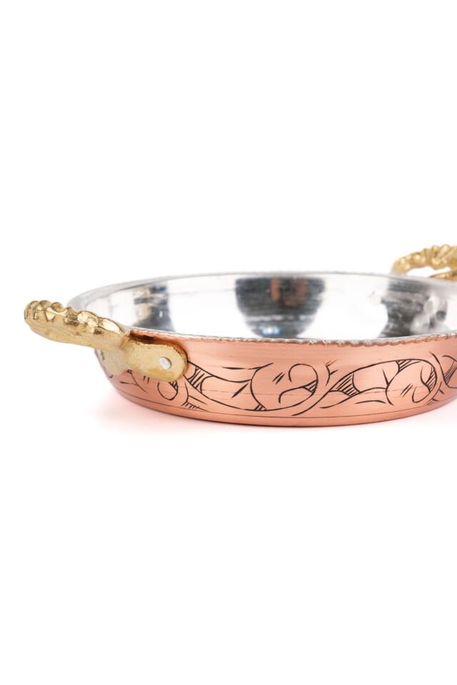 Bakır Oyma Tava/sahan 17 Cm