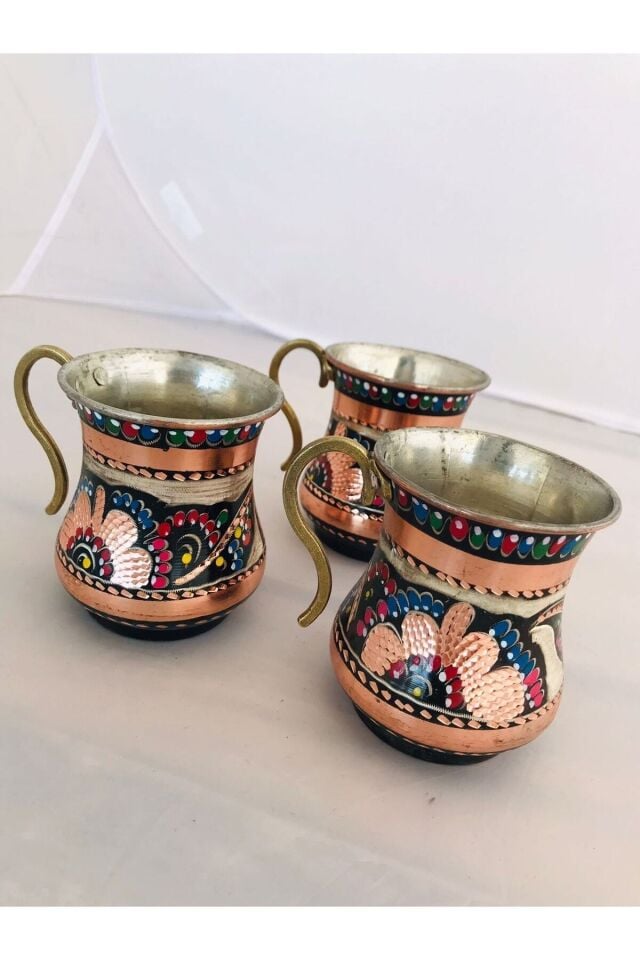 Bakır Mine Işlemeli Sürahi Ve Maşrapa Takımı