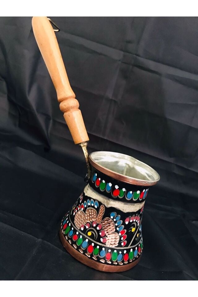 Bakır Mine Işlemeli 4 Kişilik Cezve